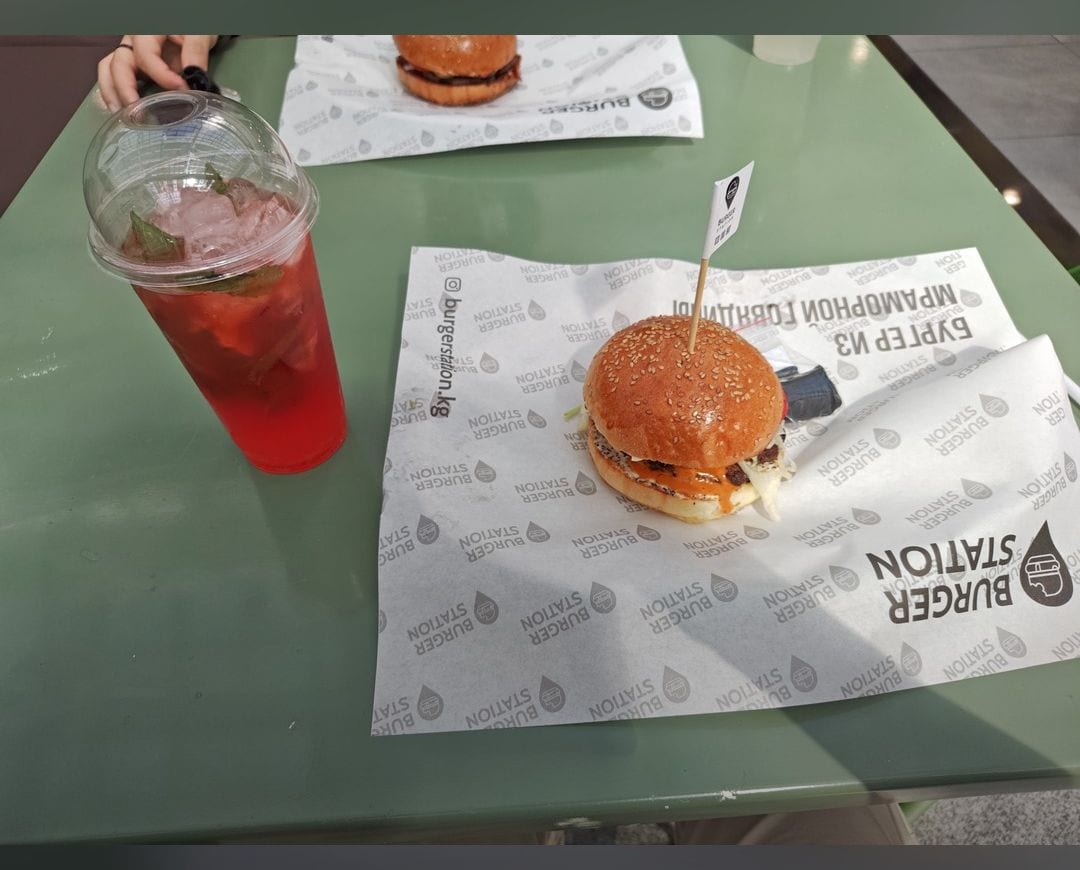 マーブルビーフのバーガー